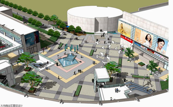 城市商業廣場效果圖7