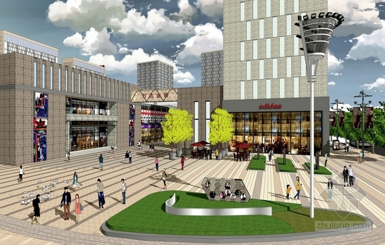 城市商業廣場效果圖5